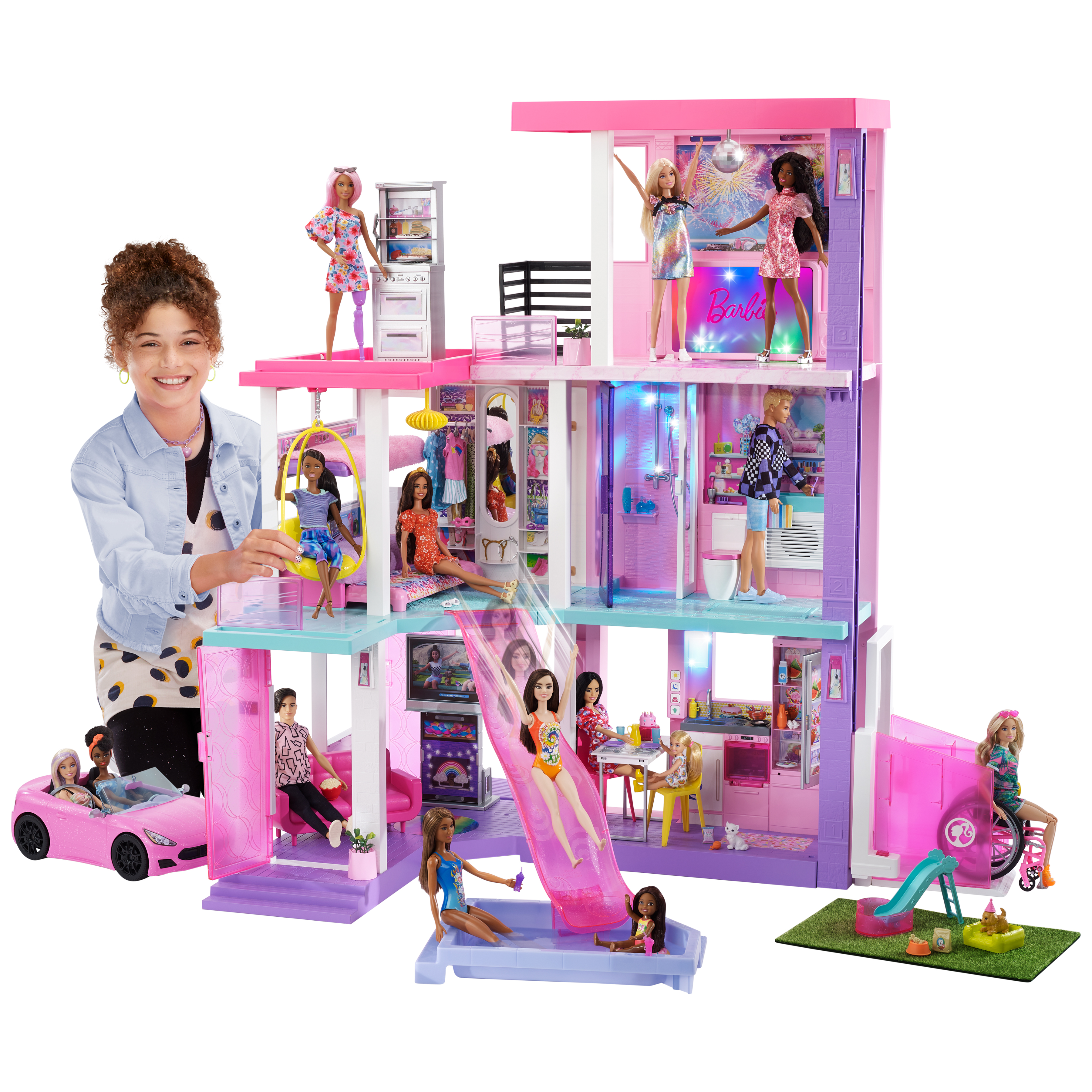 Barbie Deluxe Special Edition 60th DreamHouse Playset with 2 Dolls, Car &  100+ Pieces
